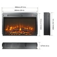 thumbnail image 6 of SEGMART 26" Electric Fireplace Insert, Wall Recessed, Mounted, Freestanding Fireplace with Fire Cracking Sound, Remote Control Timer, 1400W, Black, 6 of 11