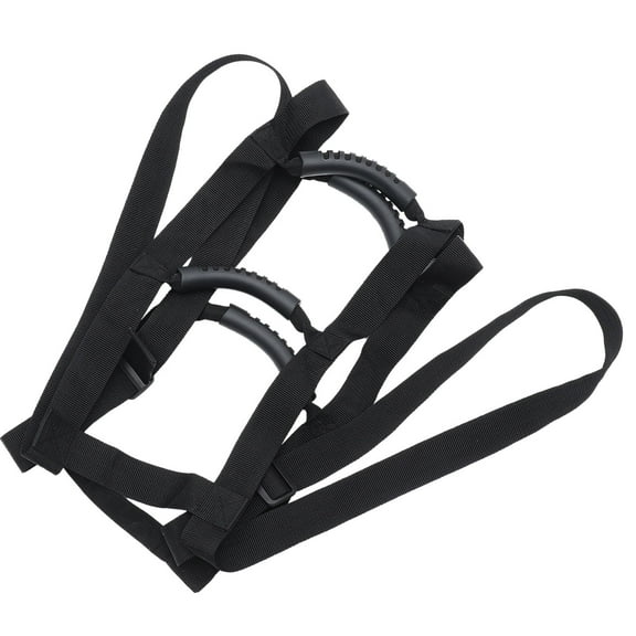 Niceauty Get Out of Bed Assist Bed Ladder Helper with Webbing Ergonomic Handle Black 1Set