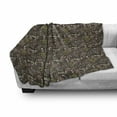 thumbnail image 2 of Botanical Soft Flannel Fleece Throw Blanket, Forest Foliage with Mushrooms Fungus Berry Blossoming, Cozy Plush for Indoor and Outdoor Use, 50" x 60", Pale Pink Brown, by Ambesonne, 2 of 5