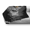 thumbnail image 3 of Modern Soft Flannel Fleece Blanket, Close up Gorilla Portrait with Orange Eyes Zoo Jungle Animal Wild Money Graphic, Cozy Plush for Indoor and Outdoor Use, 60" x 80", Grey Marigold, by Ambesonne, 3 of 6