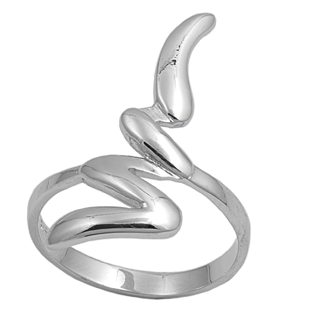 925 Sterling Silver Zig Zag Art Ring Size 9