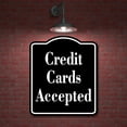 thumbnail image 2 of Credit Cards Accepted Elegant BLACK Aluminum Composite Sign, 20"x24", 2 of 9