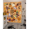thumbnail image 4 of Halloween Scary Pumpkin Spooky Bat Candies Shower Curtain Set ，Waterproof Fabric Shower Curtains Shower Curtains for Bathroom,Bathroom Decor 54x"78", 4 of 6