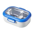 thumbnail image 1 of yulier Stainless Steel Bento Box 2 Compartments Lunch Box Food Storage Snack Containers Snack Box Fruit Box for Work Travel Picnic, Blue, 1 of 6