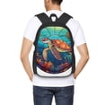 thumbnail image 5 of Balery Sea Turtle in Coral Backpack for Men and Women - Durable 600D Oxford Cloth -Large Capacity, Water-Resistant School, Travel, and Hiking Bag, 5 of 7