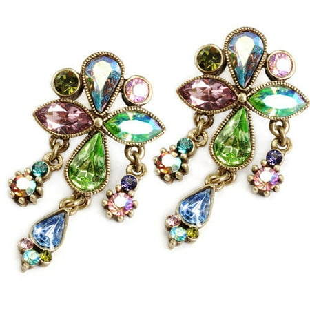 Sweet Romance 1950s Vintage Aurora Crystal Earrings