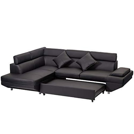 Living Room Futon Sofa Bed Couches, Leather Couch Sleeper Sofa
