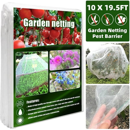 Garden Insect Netting 4ft X 10ft - Fine Mesh Pest Barrier For Raised Beds, Row Covers To Protect Vegetables & Fruits