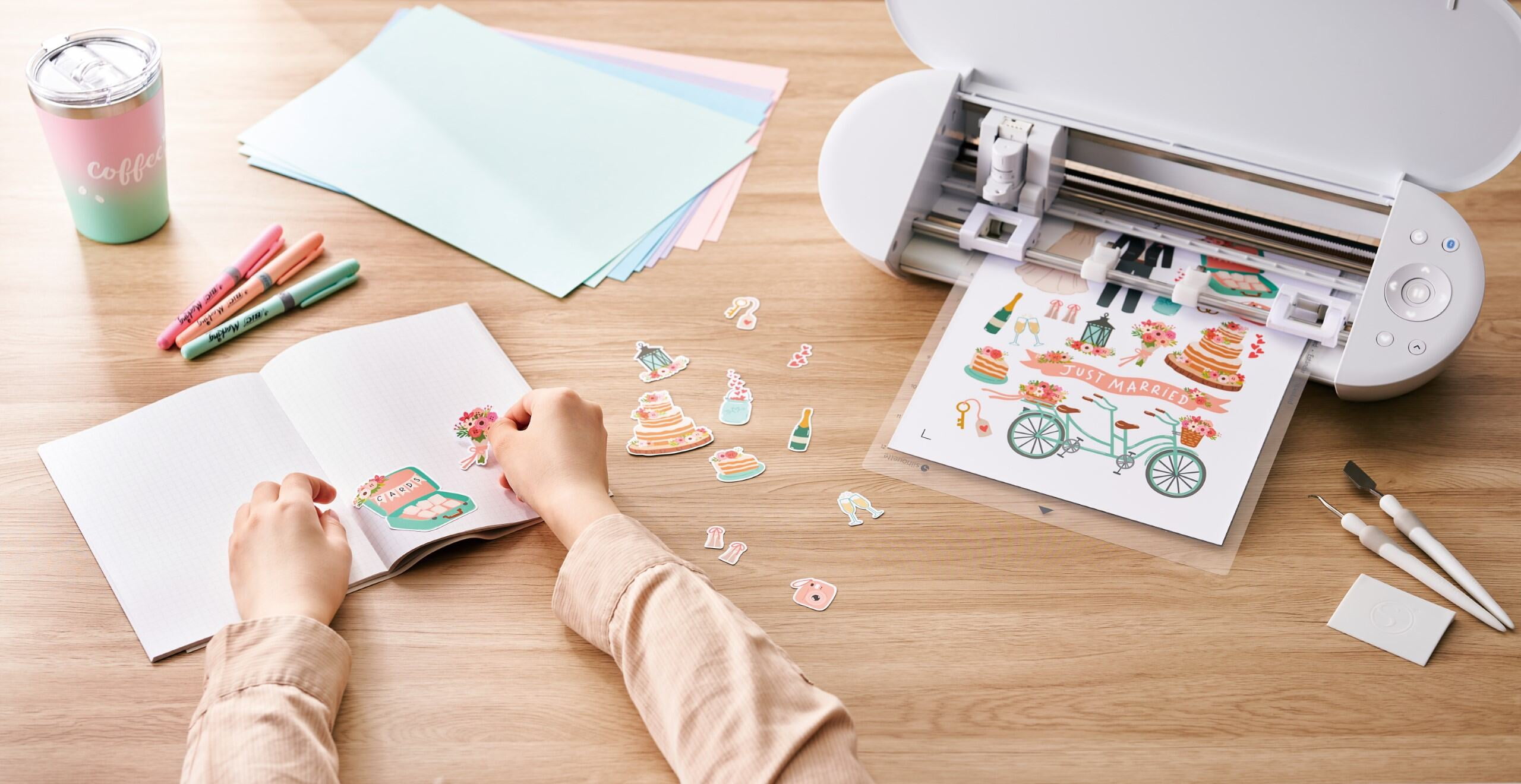 Silhouette Portrait 4 Cutting Machine (White) – 9" Wireless Bluetooth Die-Cut Machine with AutoBlade, Cutting Mat, Software & 50 Designs