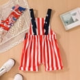 thumbnail image 6 of WUXIAN Toddler Boys Girls Independence Day Striped Printed Overalls Shorts With Pocket Spaghetti Trousers Romper 4th Of July Jumpsuit Comfort Baby Streetwear,Red,2-3Y, 6 of 6