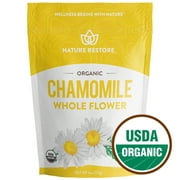 Nature Restore Organic Chamomile Flowers, 4 Ounces, Loose Leaf Tea