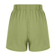 thumbnail image 5 of MIUOWANP Women's Elastic Waist Shorts Drawstring Waist Fake Buttons Straight Leg Shorts Solid Color Breathable Shorts Size L(8)Green, 5 of 6