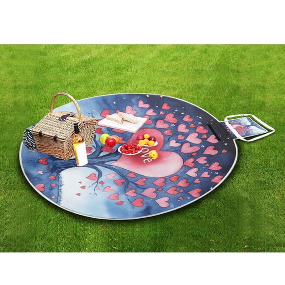 Picnic Blankets Teencool Beach Blanket Creatively Heartfelt Tree Of Love Pattern Outdoor Blanket for Travel