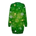 thumbnail image 5 of Fiaer Christmas Snowflake with Star Long Sleeve Dress for Women Sweatshirt Dress Fall Fashion Outfits Casual Mini Dress Light Green XXL, 5 of 5