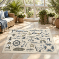 Soft Area Rugs 5x7 Persian-inspired Washable Rug Nautical Beige ...