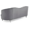 thumbnail image 3 of Passion Furniture PF-G755-S Jewel 90 in. Flared Arm Velvet Straight Sofa in Gray, 3 of 5