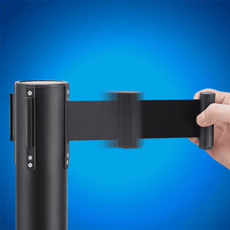 Yaheetech 6-Pack Stanchion with 6.5 Foot Retractable Belt Crowd Control Stanchion Queue Line Post Barrier
