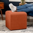 thumbnail image 4 of Jaxx Monroe Square Foam Ottoman with Stain Resistant Performance Fabric, Small (18 x 18), Canyon Orange, 4 of 6