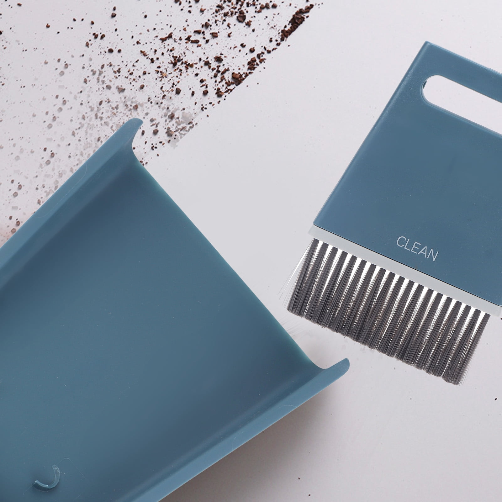 Mini Dustpan Brush Kits, Portable Compact Dust Pan And Hand Broom Nesting Snap On Design For Countertop Sofa Key Board Cleaning