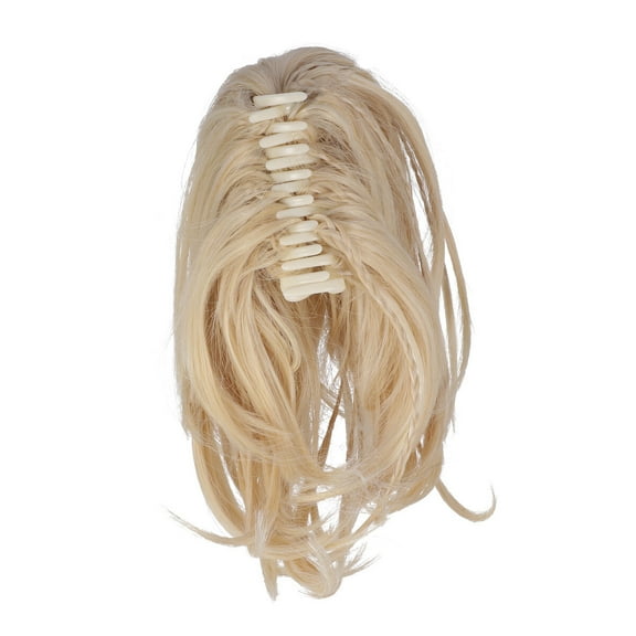 FELTECHELECTR Braid Claw Short Ponytail Hair Piece Golden 1Pcs 9.8x2.4x1.2in