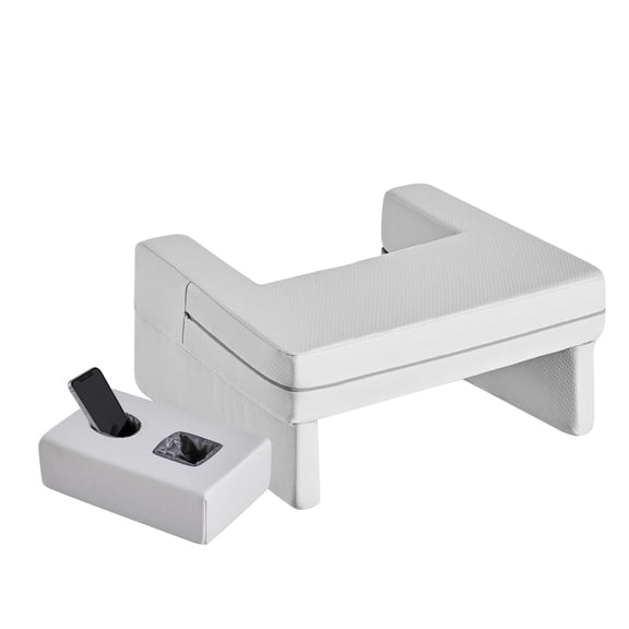 EDX Square shaped Reading Pillow for Lap, Armrest Gaming Pillow for Working, Lap Desk Pillow for Adult Sitting in Bed Sofa Floor, Grey