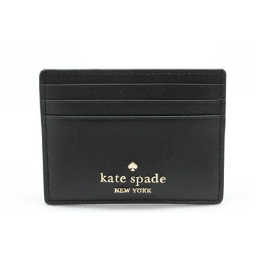 Kate Spade New York Madison Saffiano Leather Small Slim Card Holder in Black
