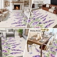 thumbnail image 5 of Botanical Lavender Floral Area Rugs 5'x7', Washable Small Throw Rugs for Laundry Room Playroom, Purple Flowers Butterfly Beige Indoor Outdoor Rug Non-Slip Low Pile Carpet Runner Reversible Floor Mats, 5 of 8