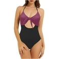 thumbnail image 2 of Feimerou Womens Sexy One Piece Bathing Suit Swimsuit High Cut Cheeky Coverage Cutout Halter Neck Sexy Spaghetti Straps Monokini Swimwear, 2 of 4