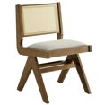 thumbnail image 5 of Side Dining Chair, Set of 2, Gray, Faux Leather, Wood, Bar Pub Cafe Bistro Dining Kitchen Hospitality Restaurant, Modern Contemporary, HB37227, 5 of 10