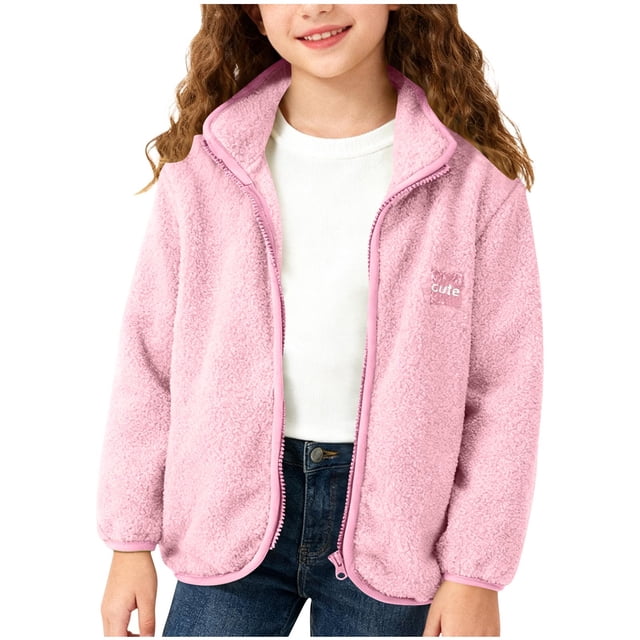 Chaquetas y abrigos casuales de manga larga sin capucha para otoño e invierno para niños y niñas Chaqueta de polar de manga larga sin capucha Bonita chaqueta de polar para bebé y parte superior gruesa