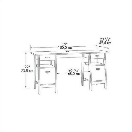Sauder Stockbridge Executive Trestle Desk In Jamocha Wood