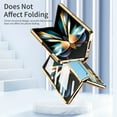 thumbnail image 6 of SaniMore for Samsung Galaxy Z Fold 5 7.6" Folding Magnetic Hinge Protection Case with Tempered Glass Film, PU Leather Cover with Wireless Charging & Kickstand Full Body Protective Shell, Blue Gold, 6 of 7