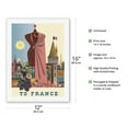 thumbnail image 2 of To France - Vintage Travel Poster by David Klein c.1955 - Japanese Unryu Rice Paper Art Print (Unframed) 12 x 16 in, 2 of 4