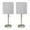 White, variant on LimeLights White Stick Lamp with USB charging port and Fabric Shade 2 Pack Set, Gray