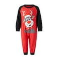 thumbnail image 6 of Elippeo Family Matching Christmas Pajamas Pet Kerchief/Baby Romper/Cartoon Elk Print Long Sleeve Tops + Deer Print Pants Set, 6 of 10