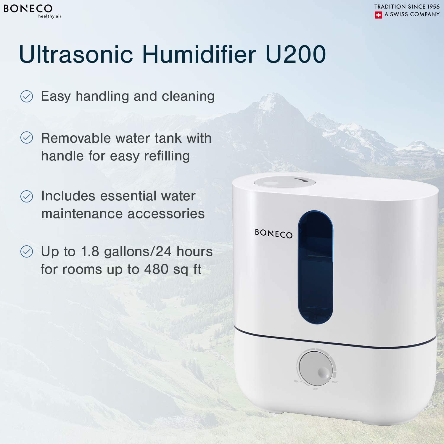 BONECO Cool Mist Ultrasonic Humidifier U200 Air Room Humidifiers Led White NEW 7 for sale online