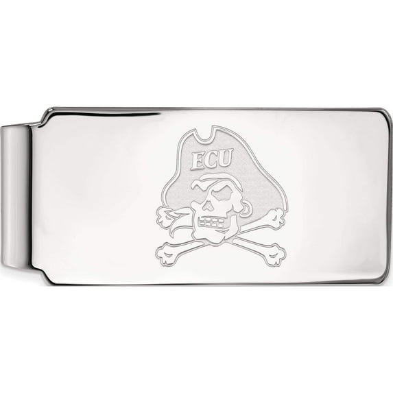 14K White Gold 14Kw Logoart East Carolina University Money Clip (53 X 24) Made In United States 4w021ecu