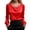 Rouge, variante sur T-shirt Élégant à Manches Longues Finition Satinée avec Perles pour