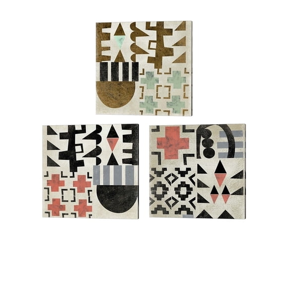 Metaverse Chariklia Zarris 'Geo Tile' Canvas Art (Set of 3)