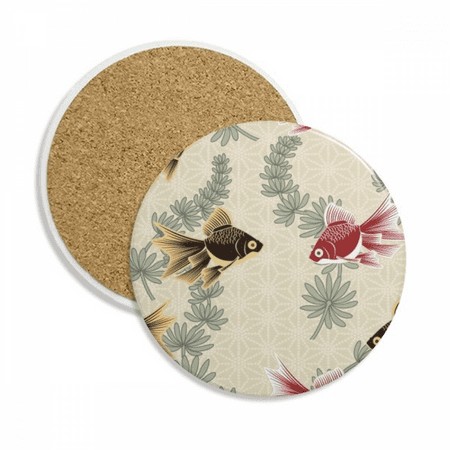 

fish watergrass japan coaster cup mug tabletop protection absorbent stone