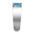 thumbnail image 4 of Mens Ring Silver Stainless Steel Ring withBlue Gem in Sea Blue, 4 of 7
