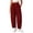Wine, variant on Womens Cotton Blend Gingham Plaid Pants Loose Fit High Waisted Wide Leg Ankle Pants with Pockets Casual Summer Fall Loungewear Trousers,Olive Green,L
