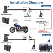 Carpuride Motorcycle Carplay Screen with BM05 Mount Wireless Android Auto, 7 Waterproof Touchscreen,, Dual Bluetooth, Wired Controller, Navi (W702S Pro)