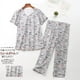 thumbnail image 5 of Conjuntos de pijama para mujer: pijamas capri para mujer, conjuntos de ropa de dormir de talla grande con pantalones capri, conjuntos de pijama de verano, 5 of 5