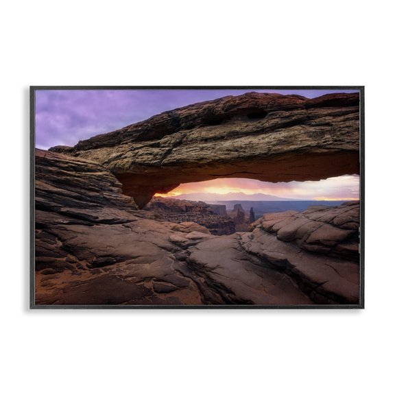 Stupell Industries Natural Canyon Rock Arch Landscape & Nature Photography Black Framed Art Print Wall Art, 18 x 12