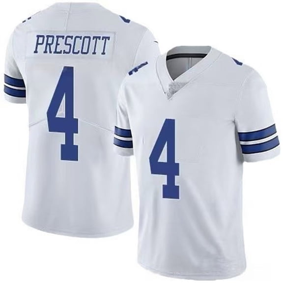 Men's Replica Classic Jersey Prescott 4 shirt Sports Game Tee White01-S