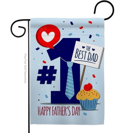 Angeleno Heritage G135152-BO Number 1 Dad Family Father Day 13 x 18.5 in. Double-Sided Decorative Vertical Garden Flags for House Decoration Banner Yard Gift