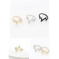 thumbnail image 2 of Anneau de Doigt Mode Simple ECG Heartbeat Shape Knuckle Ring Charme Anneau pour les Femmes, 2 of 3