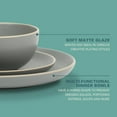 thumbnail image 2 of 12-Piece Dinnerware Set Service for 4, Grey Matte, 2 of 5