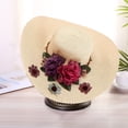 thumbnail image 3 of Skymirror Sun Cap Wide Brim Colorful Flowers Temperament Adjustable Multicolor Floral Hat for Daily Wear, 3 of 8